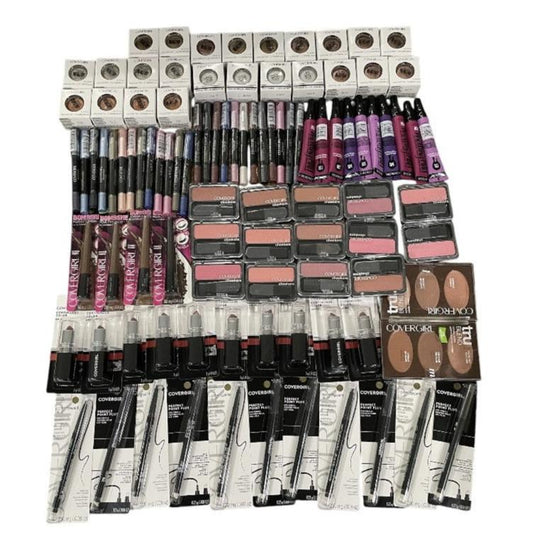 Shelf Pull Makeup - Covergirl Assorted Products, Eyes, Lips & More  - 100 PCs Lot cosmetics liquidation mixed boxes resale flea market boutique garage sale vendors