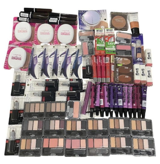 Shelf Pull Makeup - Covergirl, Assorted Products, Eyes, Face, Lips & More - 72 PCs Lot cosmetics liquidation wholesle overstock surplus inventory for flea markets boutiques garage sale