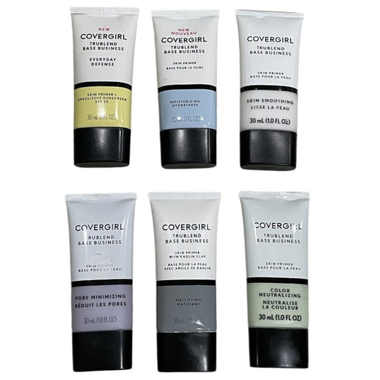 Shelf Pull Makeup - COVERGIRL Trublend Base Business Skin Primer, Assorted, 1.0 FL OZ - 30 PCs Lot cosmetics liquidation overstock wholesale inventory for flea market boutique makeup store HBA