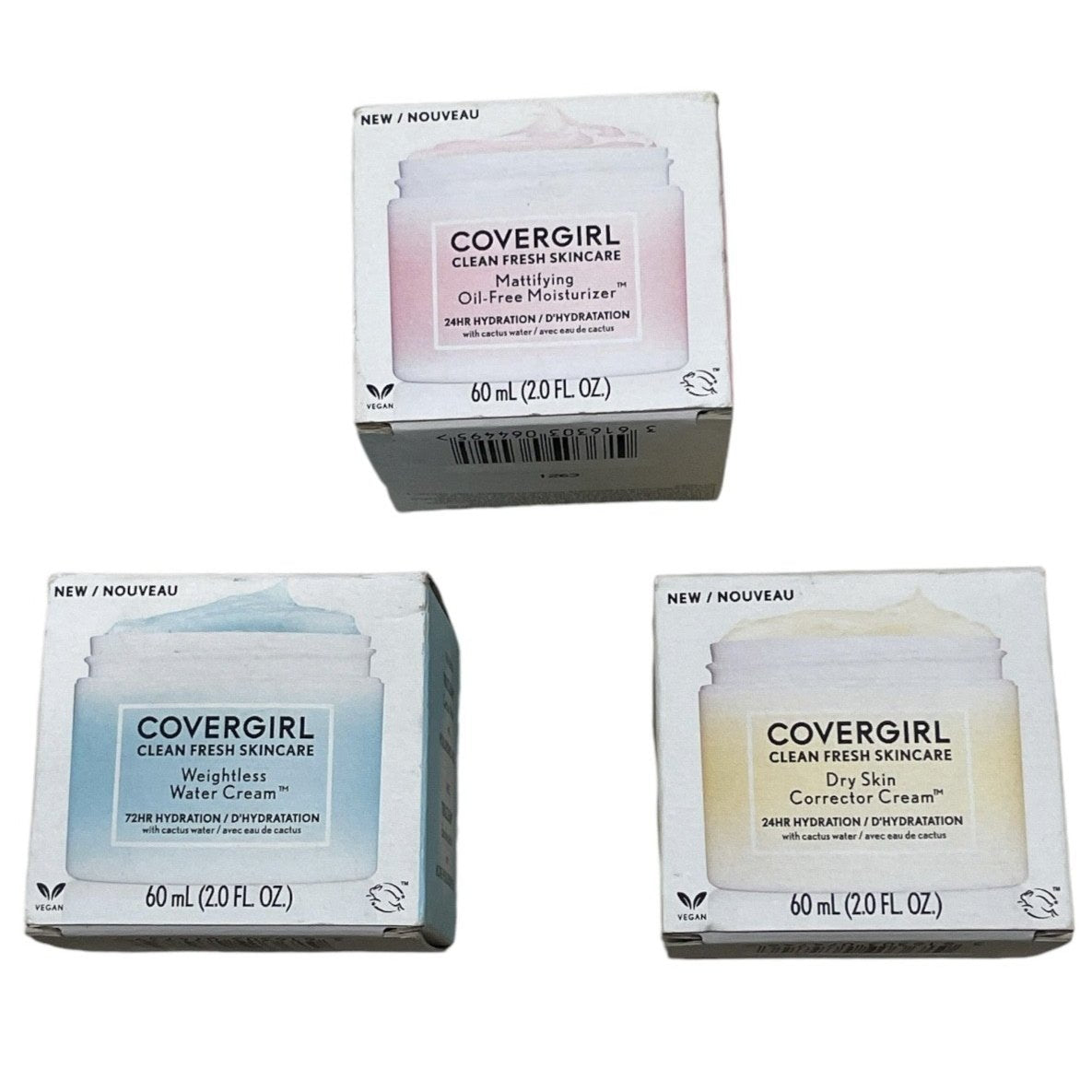 Shelf Pull Makeup - COVERGIRL Clean Fresh Skincare Face & Neck Cream, Assorted, 2.0 FL OZ - 48 PCs Lot cosmetics liquidation overstock surplus wholesale inventoy for boutique flea market ecommerce ebay HBA