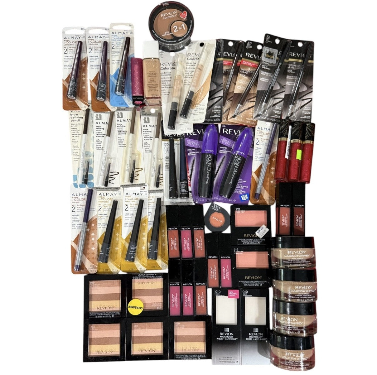 Shelf Pull Makeup - Revlon/Almay Cosmetics Mixed Box Of Assorted Products - 55 PCs Lot inventory for ecommerce amazon ebay boutiques wholesale overstock