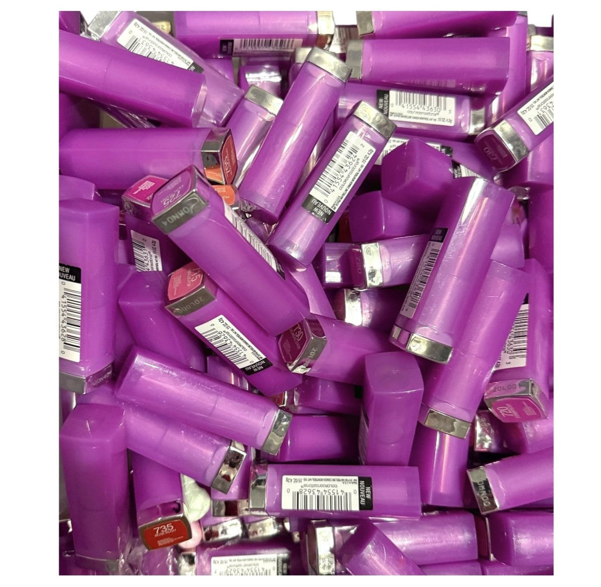 Salvage Makeup - Maybelline Color Sensational Lipsticks, Assorted - 125 PCs Lot cosmetics liquidations wholesale ecommerce inventory