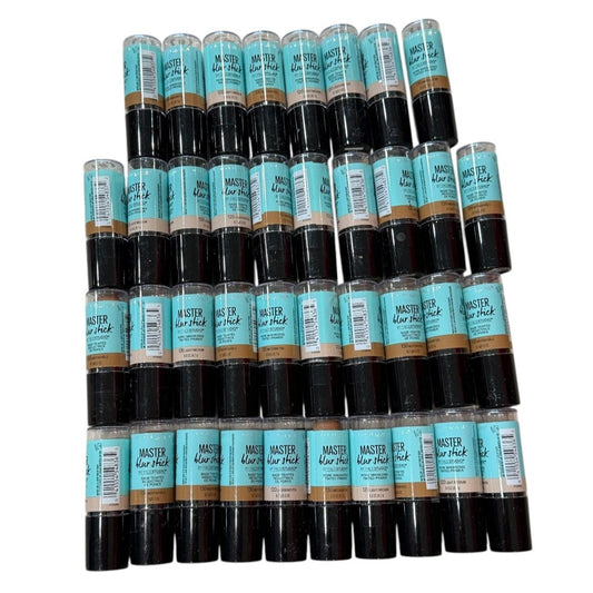 SALVAGE Makeup - Maybelline New York Master Blur Stick Pore Minimizing Tinted Primer, Assorted Shades, All Unsealed/Swatched - 38 PCs Lot cosmetics liquidation resellers inventory