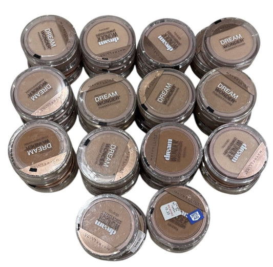 Shelf Pull Makeup - Maybelline Dream Wonder Compact Face Powder, Assorted Shades - 40 PCs Lot cosmetics liquidation wholesale surplus inventory for ebay amazon ecommerce boutiques flea market garage sale makeup resellers