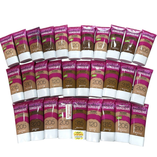 Shelf Pull Makeup - Covergirl Ready, Set, Gorgeous Liquid Foundation, Assorted Shades - 30 PCs Lot cosmetics liquidations wholesale inventory surplus overstock flea marker garage sale boutique vendors