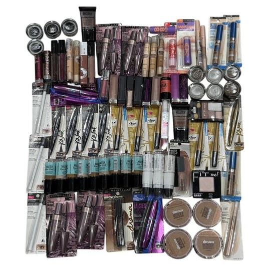 Shelf Pull Makeup - Maybelline New York Assorted Cosmetics, Face, Lips, Eyes - 82 PCs Lot