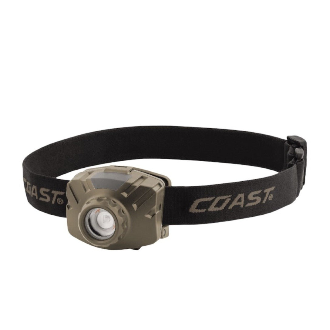 COAST FL60R Rechargeable Dual Power 450 Lumen Wide Angle Flood Beam Focusing LED Headlamp