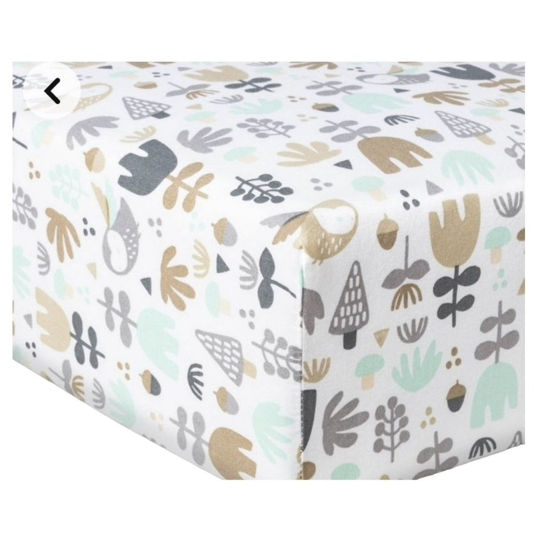 Cloud Island Fitted Crib Sheet Woodland, 100% Cotton, One Sheet nursery, baby, bedding, closeout liquidation overstock bargain deals