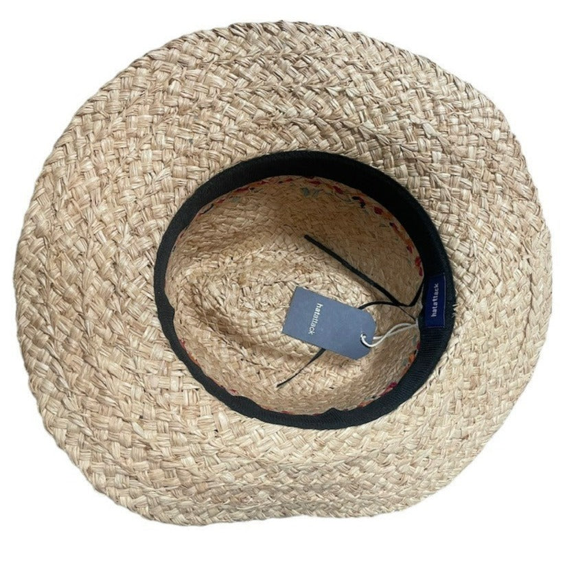 Hat Attack Chili Inset Rancher Raffia Hat Natural - One Size