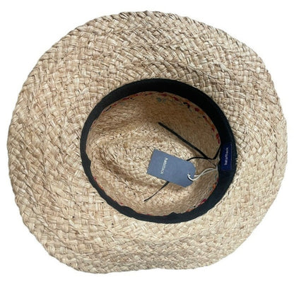 Hat Attack Chili Inset Rancher Raffia Hat Natural - One Size