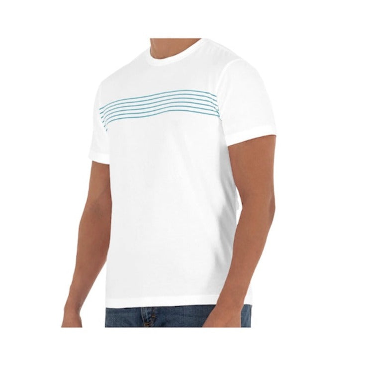 Lee Men's Premium Pima Tee, White & Stripes Size 2XL