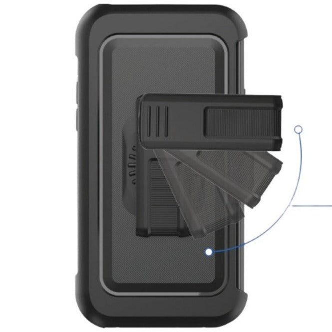 Protect Onn Rugged Case With Holster And Rotating Clip For iPhone 11 - Clear